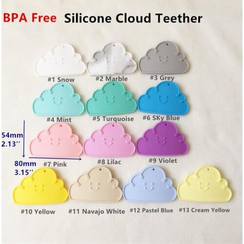 Chenkai 20PCS BPA Free Silicone Cloud Teether Baby Shower Pacifier Dummy Teething Chewable Pendant Nursing Jewelry Sensory Toy