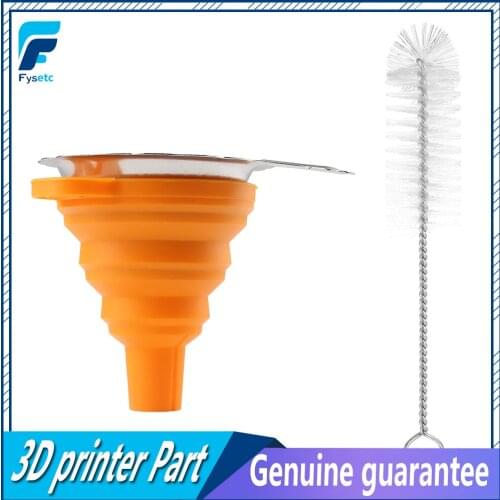 Collapsible Silicone Funnel And Stainless Steel Resin filter cup used to pour resin back into the bottle 3D printer accessory