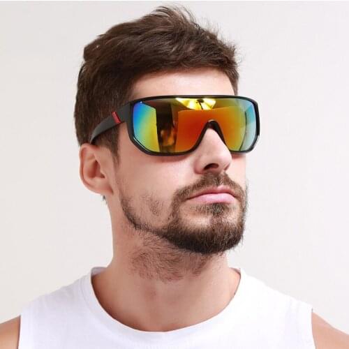 Oversized Sunglasses Men Goggle Mirror Sun Glasses for Male Sport Vintage Retro Driving Brand Designer Anti-glare Uv400 Colorful