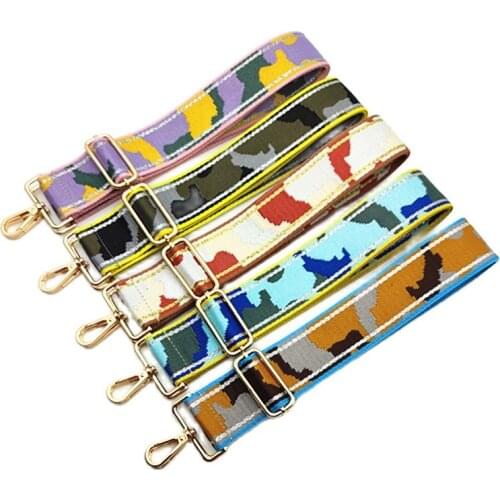 5CM Contrast Color Multicolor Camouflage Pattern Bag Strap DIY Adjustable Single Shoulder Bag Handle Accessories