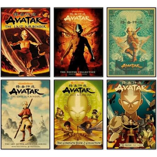 The Last Airbender Retro Anime Poster and Prints Classic Animation Canvas Painting Coffee House Home Decoration Wall Art Picture
