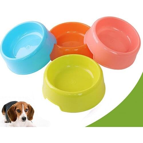 Solid Color Plastic Dog Bowl Durable Portable Travel Bowl Food Container For Small Dogs Food Feeder Dog Accessories