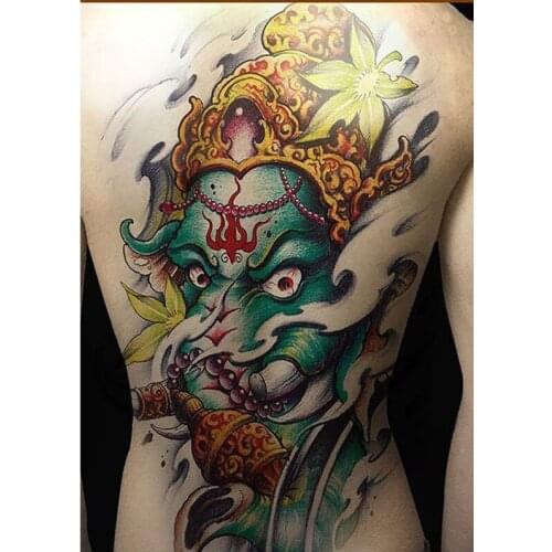 Mighty Elephant God Waterproof Temporary Tattoo sticker high quality dragon Fake Tattoos on full back chest body art painting
