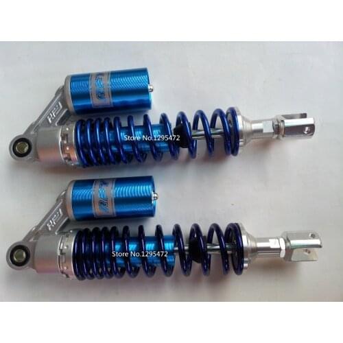 High Quality 415mm Clevis nitrogen air shock absorber 8mm spring for motorcycle atv quad blue+silver color