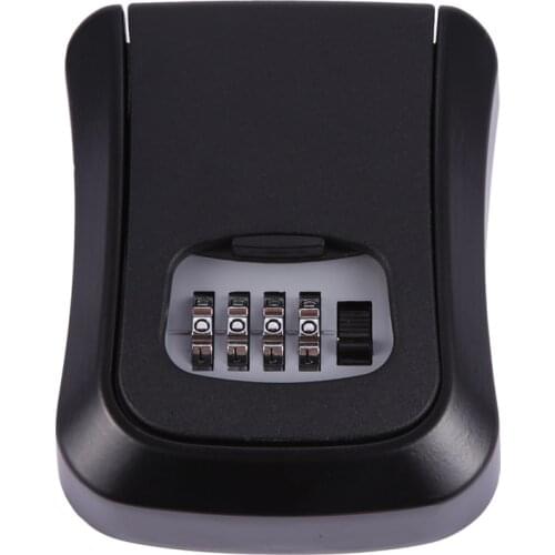 Key Lock Box Wall Mounted Aluminum alloy Key Safe Box Weatherproof 4 Digit Combination Key Storage Lock Box Indoor Outdoo