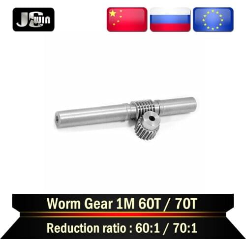 1kit 1Modulus Worm Reduction Gear Set:1M60T 1M70T Metal Wheel Speed Reducer ratio:60:1~70:1 worm gear For DIY Accessory