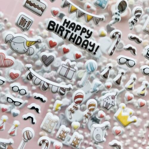 1 Sheet Kawaii Greetings Hearts Bubble DIY Stickers Decorative Scrapbooking Diary Album Stick Label