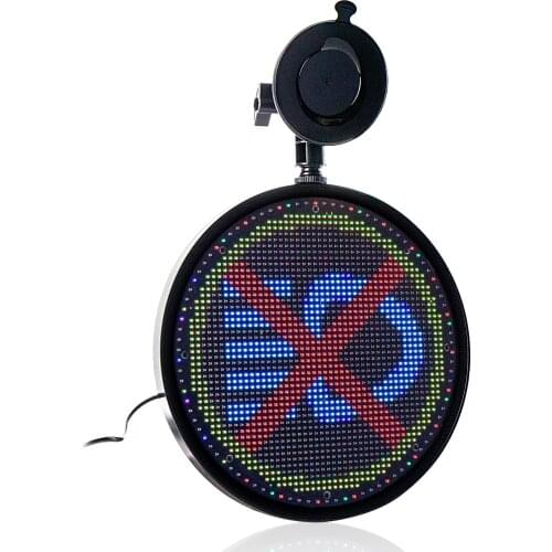 12v 24v Round Car led display board scrolling information wifi input preset 8 information remote control programmable RGB Panel