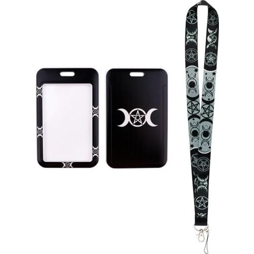 24pcs/lot MD596 DMLSKY Cartoon Moon goddess Lanyard Keychain keys Badge ID Mobile Phone Rope Gift Lanyard With Card Holder Cover