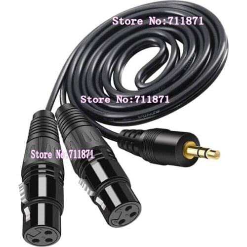 3 Pole 3.5 Cannon XLR Audio Cable Line 3.5 Male Double XLR Cannon Female Audio Line Cable 3.5mm Cannon XLR Mic cable Wire cord