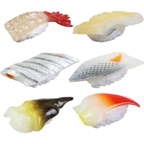 6PCS Artificial Food Assorted Realistic Sushi Fake Food Model Photography Prop
