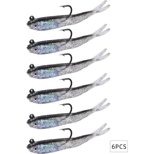 5 PCS SF Fishing Lures Soft Bait Wobblers Fishing Soft Lures Silicone Artificial 3D Simulation Baits