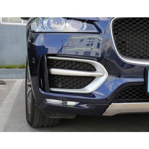ABS Front Fog Light Lamp Cover Trim Accessories For Jaguar F-Pace R-Sport X761 2016 2017 Silver