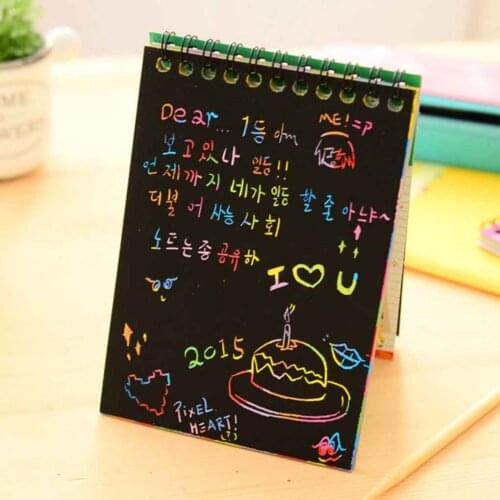 10 Pages/1 Book Colorful Dazzle Scratch Note Sketchbook Paper Graffiti DIY Coils Drawing Book Color Random