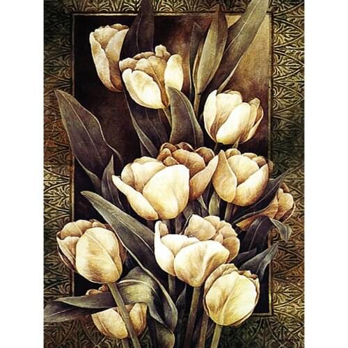 Full Square/Round 5D DIY Diamond Painting Golden Tulip Mosaic pictures of Rhinestones Diamond embroidery home decoration FG1696