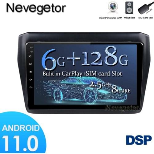 Android 11 NO DVD 2 Din Car Radio Multimedia Video Player Navigation GPS For Suzuki Swift 2017-2019 Octa-Core DSP 4G