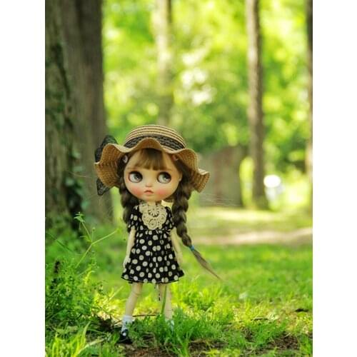 Blyth Holiday Straw Hat Blythedoll Cap Doll Accessories (Suitable For ICY, 1/3Doll, 1/4Doll)