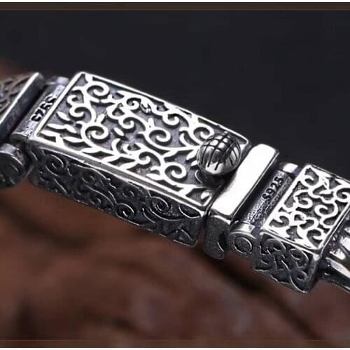 Friend Bracelet 100% Real 925 Sterling Silver colourJewelry Gifts For Men Women Vintage Lucky Weave Chain Bracelet Bangle