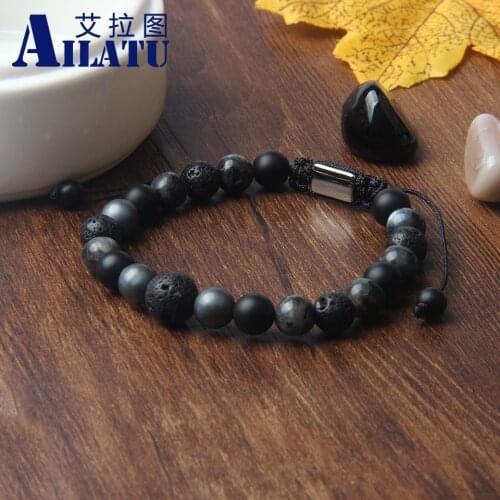 New Distance Bracelet Couples Jewelry Natural Flash Stone Beads Healing Anxiety Relief Chakras Logo Print Drop Shipping Gift