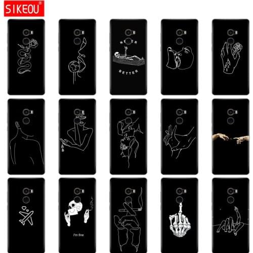 Case for Xiaomi Mix 2 case soft TPU silicon cover for Xiaomi Mi Mix 2 Mix2 coque bumper Skin shockproof copas black cute