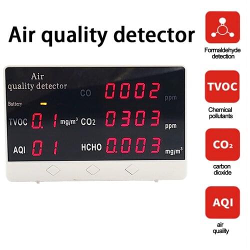 Smart Digital Indoor/Outdoor CO/HCHO/TVOC Tester CO2 Meter Air Quality Monitor Detector Multifunctional Household Gas Analyzer