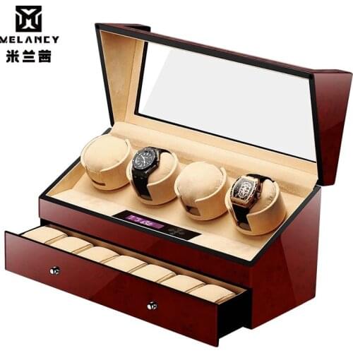 High Gloss 4+7 Ultra silent motor Wooden automatic Watch Winder,mechanical watches storage winder box