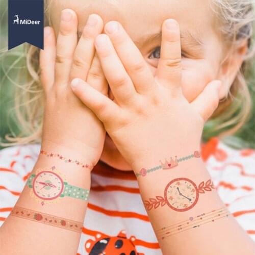 Kids Toys Waterproof Temporary Tattoo Watch Stickers Bracelet Stickers kit Art Craft Set For Children Fashion Party Game 3 years
