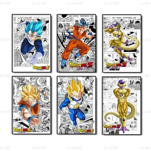 Dragon Ball Super Comics Goku Wall Art Poster Canvas Painting Decoration Children Kids Bedroom Living Room Decor Mural Cudros