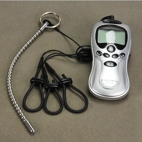 Electric Shock Stainless Steel Urethral Electro Shock Penis Plug Sounds Dilator Penis Rings Sex Toys For Men Chastity Device