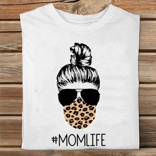 Female Tee Top Ladies Graphic T-shirt Women Short Sleeve 90s Spring Summer Leopard Mama Mom Mother Fashion Clothes Print Tshirt