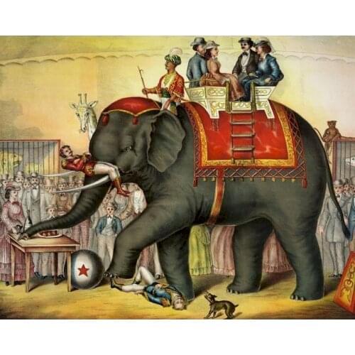 GATYZTORY DIY Painting By Numbers Elephant HandPainted Oil Painting Animals Canvas Drawing Home Decor Gift