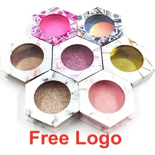 Hexagonal marble Lash Boxes Packaging fashion Wholesale New Empty Eyelash Packaging Box Lashes Case Eyelashes Package makeup