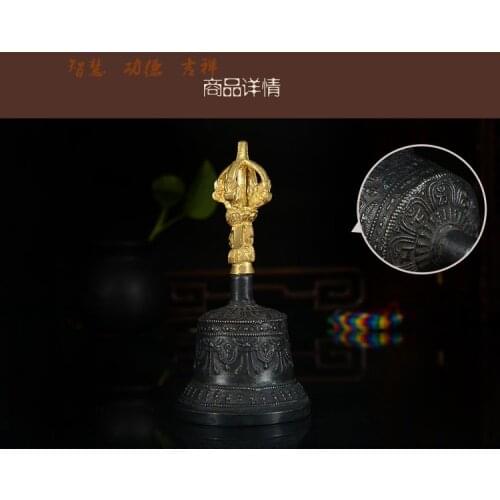 TOP GOOD Buddhist articles Wholesale #HOME office rite Vajra # Tibetan Buddhism ceremonies Jin Gangchu vajra bell statue