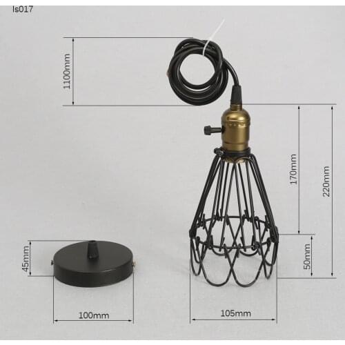 FRLED Fashion Vintage Wire Lamp Cage DIY Lampshade Industrial Lamp Guard Cage Lamp Shade Guard Classic Black Nordic Bulb Cover