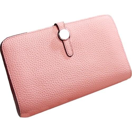 Fashion ladies Genuine Leather wallets Long Design Day Clutch Women Money Bag Litchi pattern Coin Purse Cellphone ID Holder