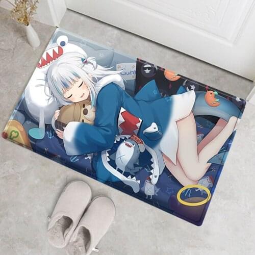 Cartoon Hololive Print Kitchen Cotton Carpet Oriental Decorations Tapis Cuisine Mat For Living Room Door Carpets Shower Bath Rug