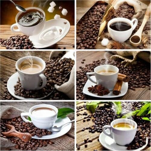 Coffee cup diamond painting beans rhinestone embroidery picture kit diamond dotz toys mosaic art wall sticker cafe decor diy