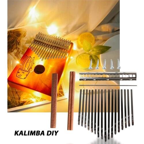 17 Keys Kalimba DIY Set Steel Keys Lettering Keyboard Wood Bridge Sleeper Shrapnel Musical Instrument Replacement Supplies