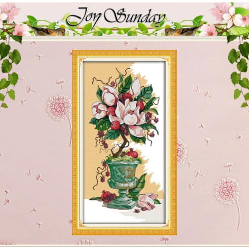 The Fruit and Flowers Patterns Counted Cross Stitch 11CT 14CT Cross Stitch Sets Chinese Cross-stitch Kits Embroidery Needlework