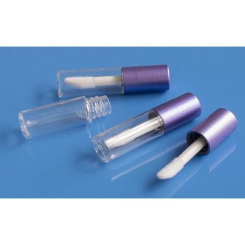 Wholesale 1.2ML NEW Lip Gloss Tubes DIY Plastic Liquid Lipstick Container Round mini lipglos Sample Bottles Purple Lip Bottles