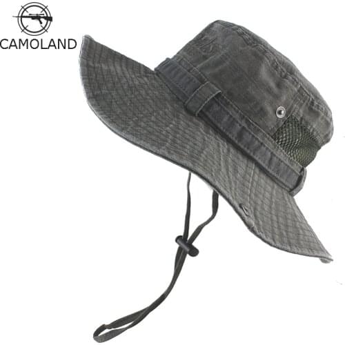 100% Cotton Mens Bucket Hats Summer Outdoor Bob Panama Safari Hat Washed Sun Hat UV Protection Fishing Boonie Hat Men Women