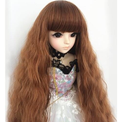 1/3 1/4 1/6 1/8 Bjd doll wig high temperature fiber long fashion Qi bangs wave line curly hair Bjd wig SD BJD doll accessories