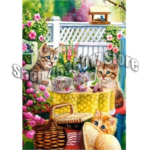 Full Diy Diamond Painting Cross-Switch Gardening & Flowers Spring Cats 3D Diamond Embroidery Rhinestones Mosaic Decor Christmas