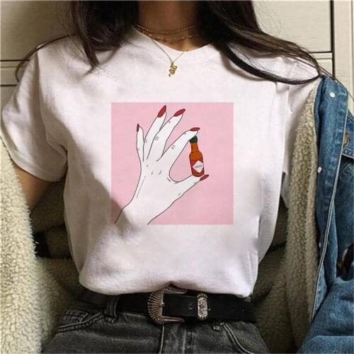 Casual Harajuku Hands and Rose Printed Tops Tees Summer Female T-shirt Short Sleeve T shirt For Women Clothing