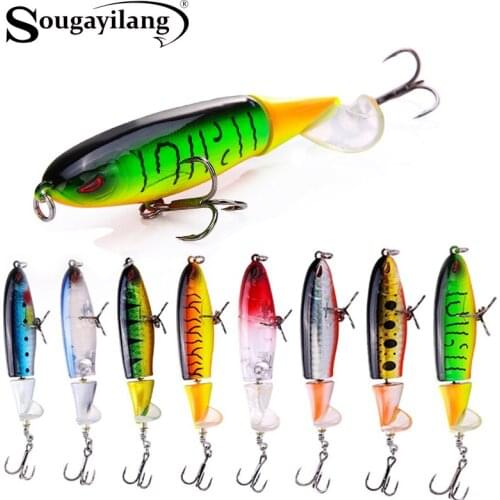 Sougayilang Lifelike Fishing Lures 1pcs 12cm 14g Topwater Rotating Tail Bass Wobbler Artificial Fishing Baits Salitwater Tackle