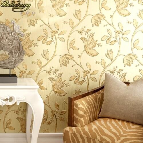 Beibehang Embossed garden flowers 3d flooring wallpapers for living room decoration Modern Flocking mural floral wall paper roll