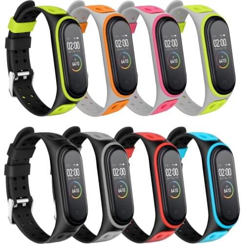 Bracelet for Xiaomi Mi Band 5 4 Silicone Wrist Replacement Wristband Breathable Double Buckle Luxury For Miband 5 4 3 Strap
