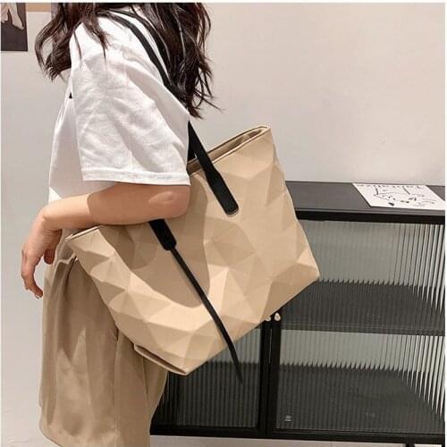 Shoulder bag female handbag bag female large-capacity folding diamond high-quality texture underarm big bag
