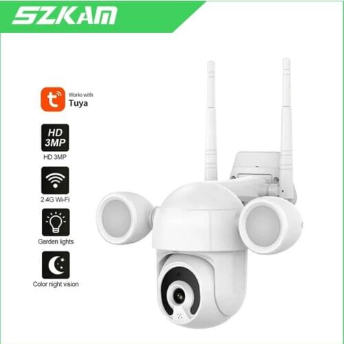 SZKAM 3MP IP Camera WIFI Outdoor Video Home Security CCTV Sureveillance Works with Tuya Smart Life Smartlife APP