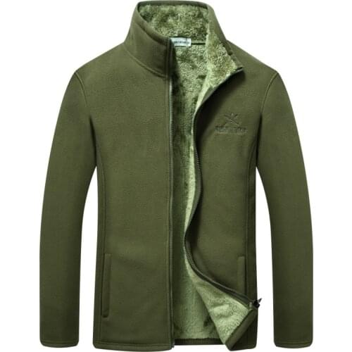 Fleece Mens Fleece Thickened Polar Fleece Outdoor Windproof Warm Jacket Soft Shell Casual Large Size Jacket Liner